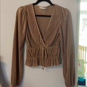 Zara NWOT Brown Blouse size S